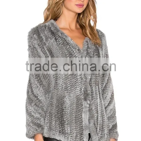 Winter High Quality Custom Rabbit Fur Coats Girls OEM Service photo-3