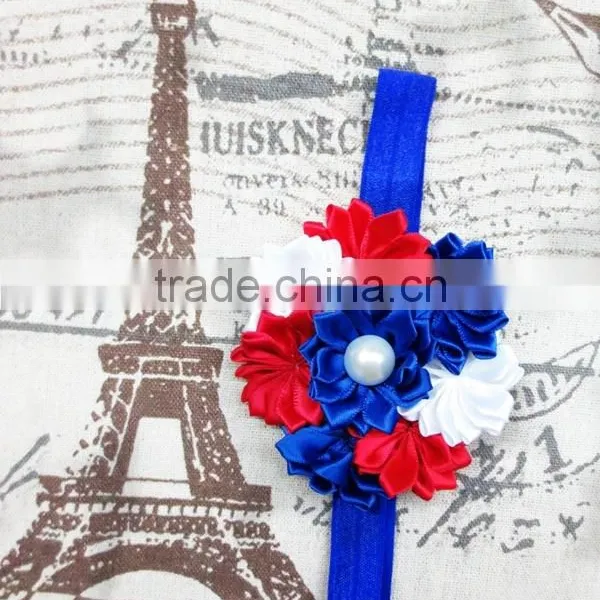 Classic Red White and Royal Blue PATRIOTIC HEADBAND FOR Baby Hair Accessories photo-3