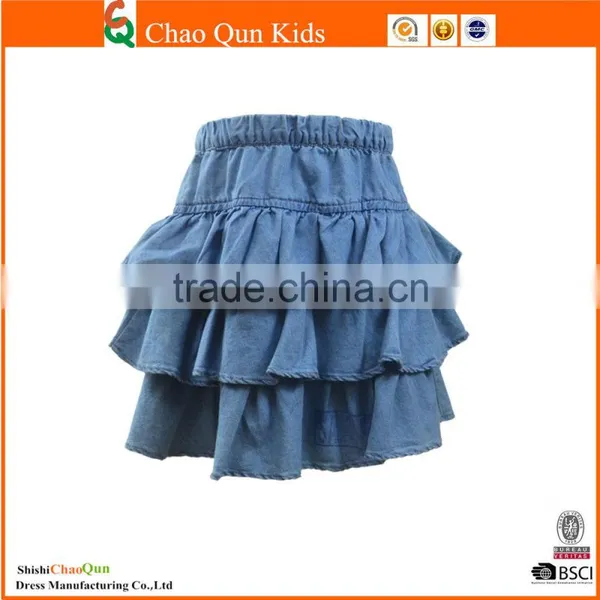 High Quality Children Beautiful Summer Short Girls Denim Skirt