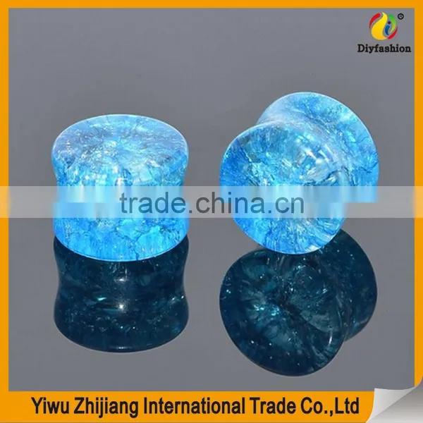 Organic Shattered Quartz Stone Sparkling Glitter Tunnels Gauges Ear Plugs Expander photo-4