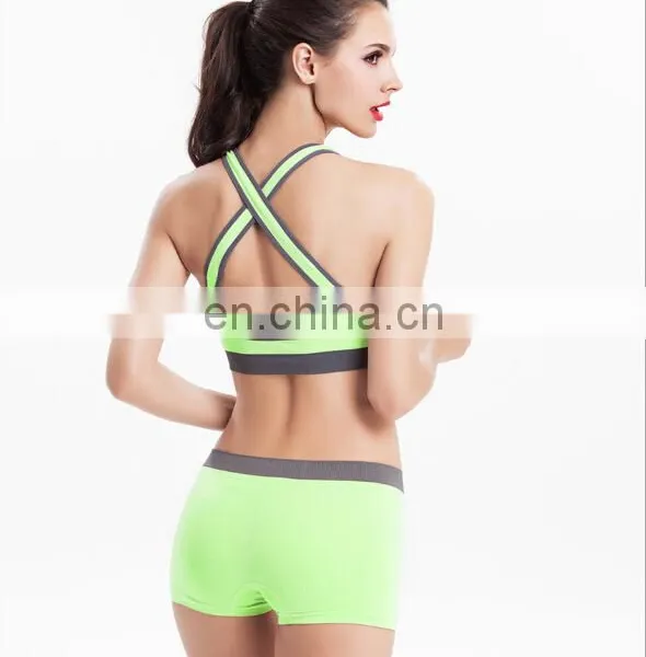 Top Quality Wholesale Seamless Hot Sexy Custom Women Sports Bra+Brief photo-2