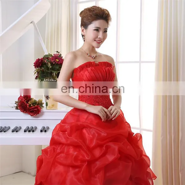 HS1622 Latest Cheap Plus Size Maternity Puffy Ruffle Ball Gown Bridal Wedding Dress photo-2