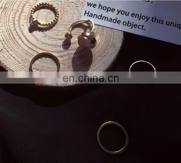 5PCS/Set Fashion Jewelry Special Pink Stone Rings For Women Knuckle Joint Ring Set photo-2