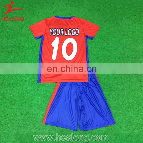 Healong Sportswear Customized Team Wholesale Euro 2016 New Team High Quality Red Soccer Uniforms photo-2