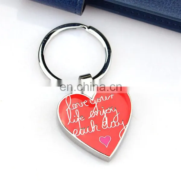 Free Sample No Minimum Promotion Cheap Custom Metal Heart Engraved Keychain photo-4
