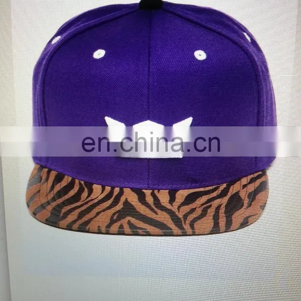 2016 Custom 5 Panel Flat Leopard 3D Embroidered Logo Hats With Factory Direct Supply photo-4