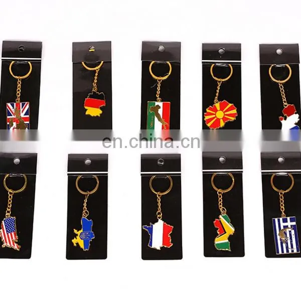 Color Enamel Country Flag Map Logo Keychains Custom Football Team Logo Keychains Fan's Gifts 2018 World Cup Game Gifts photo-2