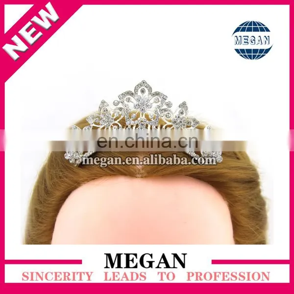 Women Wedding Crystal Flower Tiara Rhinestone Handmade Hair Crown photo-4