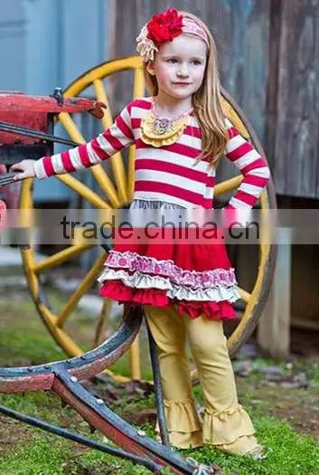 Bulk Wholesale Kids Clothing Children Festival Clothing Set Boutique Girl Clothing 2015 Fall