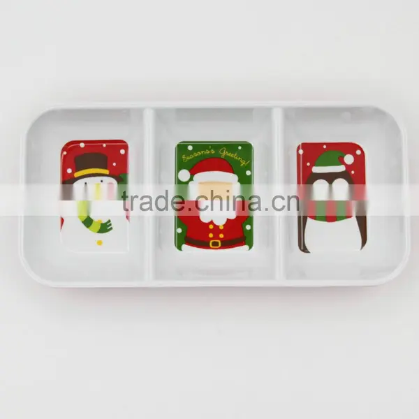 Porcelain Rectangular Snack Plate for Christmas