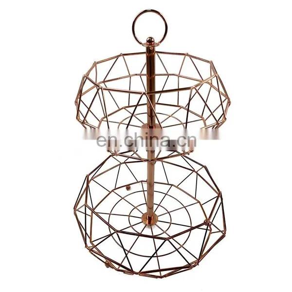 High Quality Wire With Coating 3 Tier Metal Fruit Basket Detachable Kitchen Storage Baskets photo-5