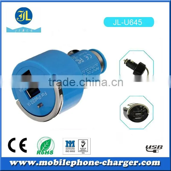 Novel and Fashion Design 12V Socket 5V 3.1A Dual Usb Car Charger With Key Ring and Led Light photo-3