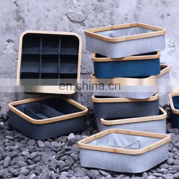 Wooden Storage Box Sock Underwear Drawer Bra and Panties Organizer Closet Basket Box Home Closet Storage & Organization photo-2