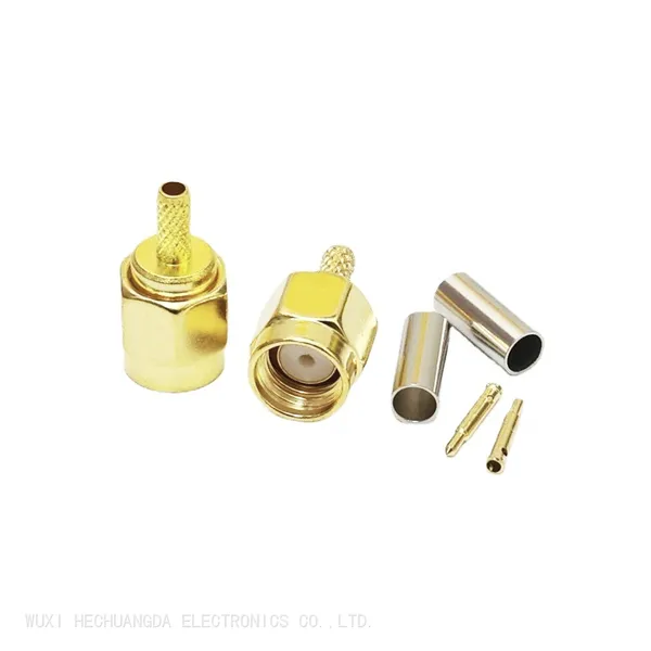 High Quality Full Brass RF Coaxial Straight SMA-J-1.5 Male Female Crimp Connector for RG316 RG174 Cable photo-2