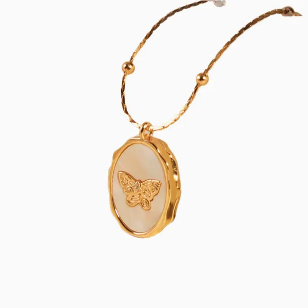 Butterfly Shell Album Photo Frame Necklace, Retro Hot Selling New Product Opening Necklace, Lover Necklace photo-3