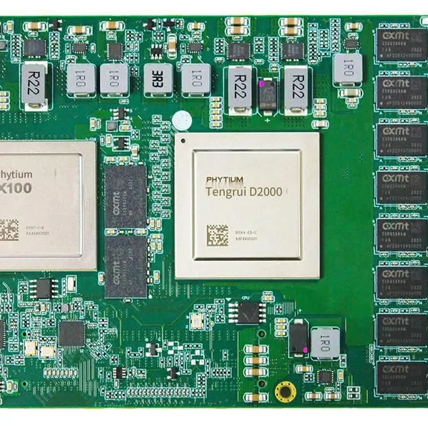 High-performance Come-type6 Motherboard and Come Core Board With Phytium D2000/8 & X100 Bridge Chip, 16g, Fully Domestic Core Board, Tongguang Information, Military-grade: -50℃~85℃