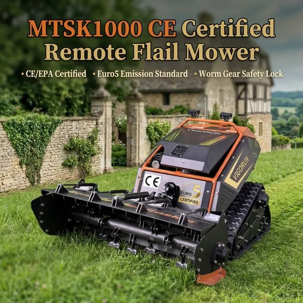 Vigorun Tech MTSK1000 дистанционно управляемый гусеничный многофункциональный транспортёр для инструментов с бензиновым двигателем, прошедший сертификацию CE и EPA, молоточная дробилка