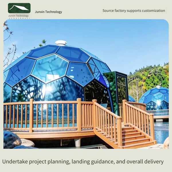 Junxin Coody Glass Ball Tent, Internet-famous Camp Homestay Tempered Glass House, Starry Sky Tent for Cultural and Tourism Scenic Spots