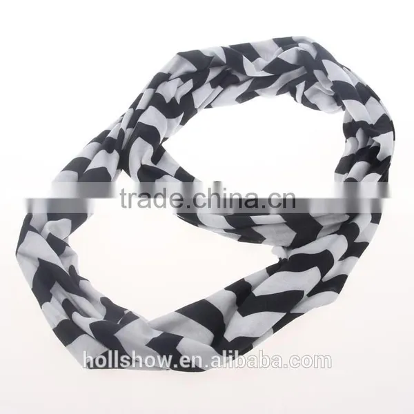 Wholesale Lady Fashion Polyester Circle Loop Cheveron Infinity Scarf photo-3