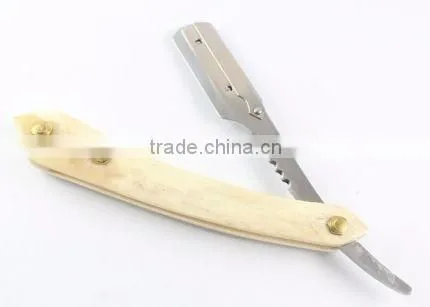 Matted Straight Razor With White Line Design Swing Lock Cutthroat Razor photo-4