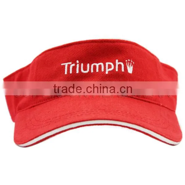 Red Embroidery Design Large Visor Cap photo-5