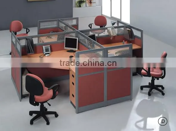 Modern 4 Person Cross Workstation,cross Steel Frame Office Partition ( SZ-WS006) photo-2