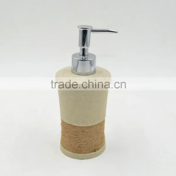 Beige Polyreisn Sandstone Bathroom Accessories Set With Hemp Rope photo-2
