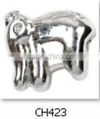 Hot sale animals beads charm with Rhinoceros shaped,custom made logo jewelry charms