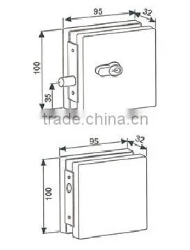 Glass Door Glass Door Lock for Single Frameless Glass Door Lock Patch Fitting DL-024 photo-2