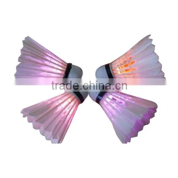 Popular Flashing Lighted Led Duck Leather Shuttlecock Badminton