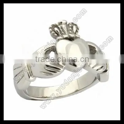 Custom Heart Celtic Claddagh Band Ring photo-3