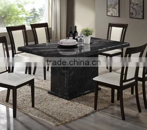 Latest Stainless Marble Top Table Cushion Solid Wood Chair for Restaurant
