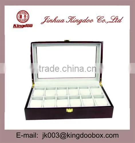 Jinhua Supplier Large Rectangular PU Leather Watch Storage Box With Window
