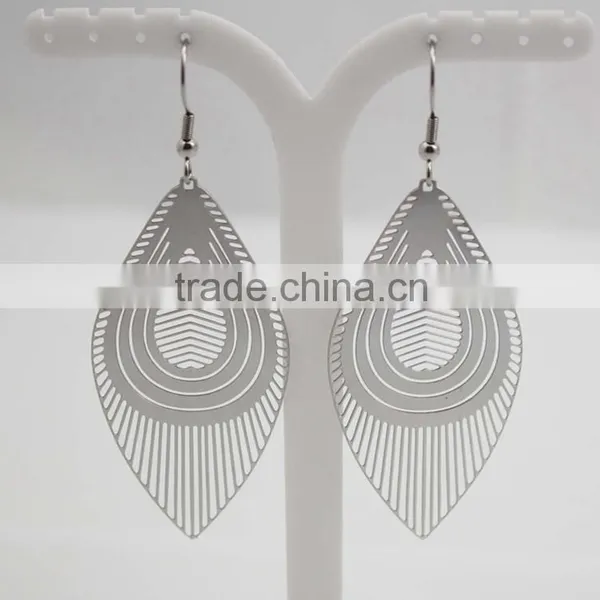 2016 New Arrival Charm Stainless Steel Leaf Earrings photo-4