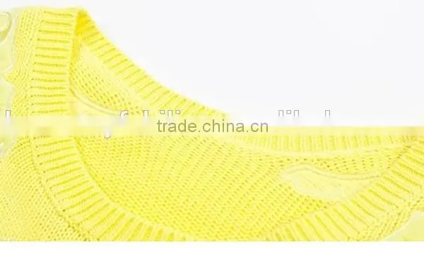 2015 Hot Sale Korean Fashion Hollow Lace Bright Colored Sweater Spring photo-6