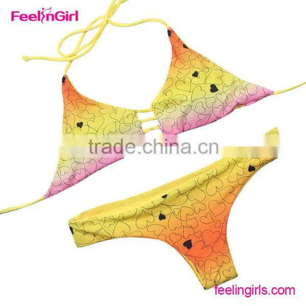 2016 Latest Gold Color Sexy Teenage Girls Swimwear photo-5