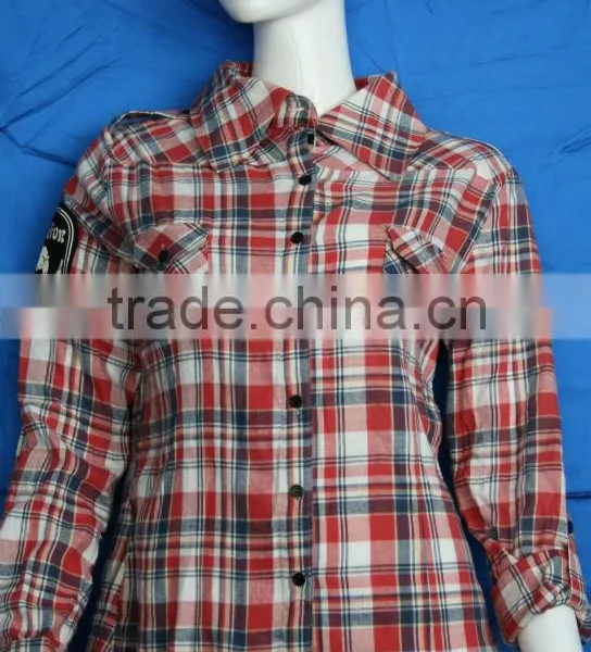 Yarn Dyed Flannel Check Ladies Tops Latest Fashion