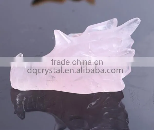 Dragon Head Natural Rose Quartz Crystal for Hot Sale photo-2