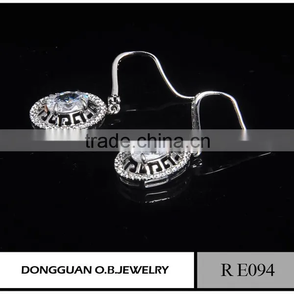 Crystal 925 Sterling Silver Zircon Earring Jewelry With Rhinestone photo-2
