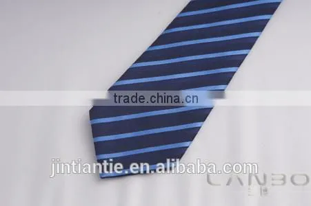 2016 Hot Selling Navy Blue Striped Mens Silk Ties With Custom Logo photo-5