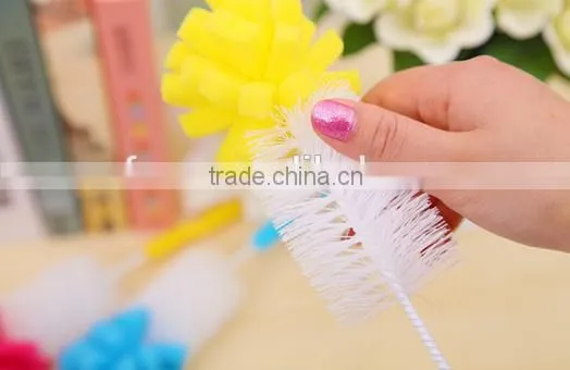 Good Design Long Handle Glass Bottle Cup Cleaning Brush With Sponge Head photo-3