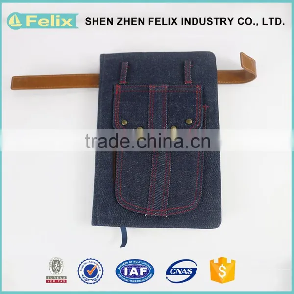 Luxury Custom Jeans Fabric Cover Journals Notebook Printing
