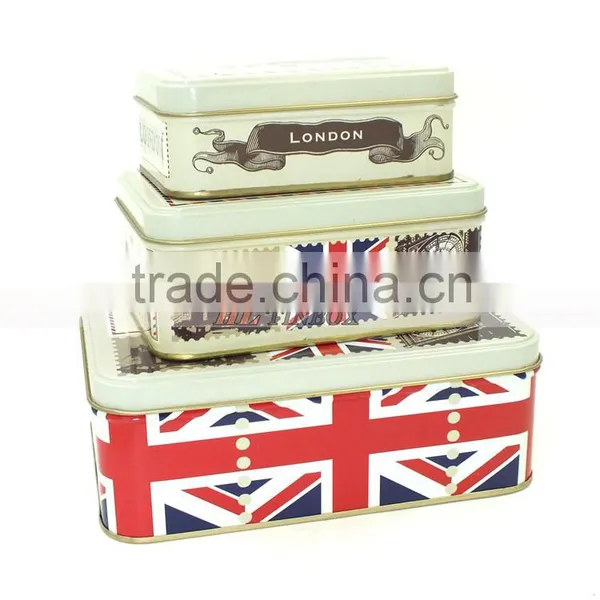 High End Printed Rectangular Cookie Gift Tin Can photo-2