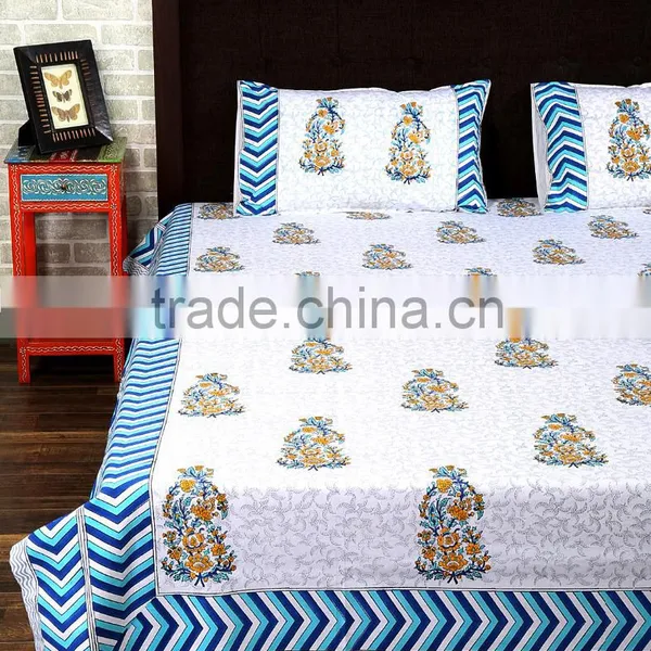 Cotton Fabric For Bed Sheet Beautiful Flower Printed Bed Sheet Sets photo-2