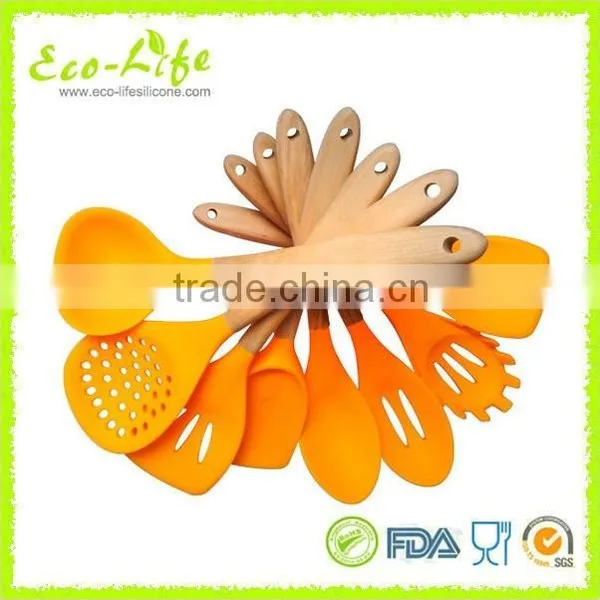 100% Food Grade Silicone Kitchen Utensils /Cooking Tools Set /8-piece /Wooden Handle photo-4