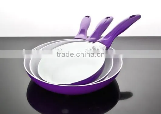 3pcs Aluminum Ceramic Coating Fry Pan