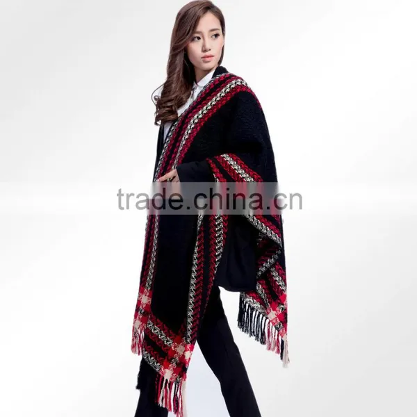 2016 New Design Vintage Women Scarf Winter Stripe Knitted Shawls and Scarves photo-2