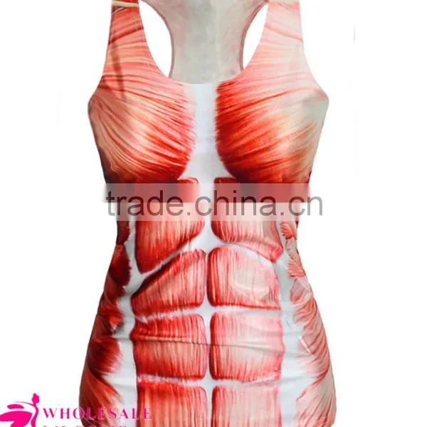 2015 New Design Ladies Cute Cheap Tank Tops Spider Printed Wholesale photo-4