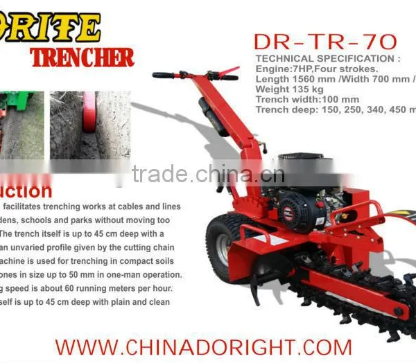 Gasoline Power 10mm Width and 450mm Depth Trencher, Tuv ce Approval photo-5