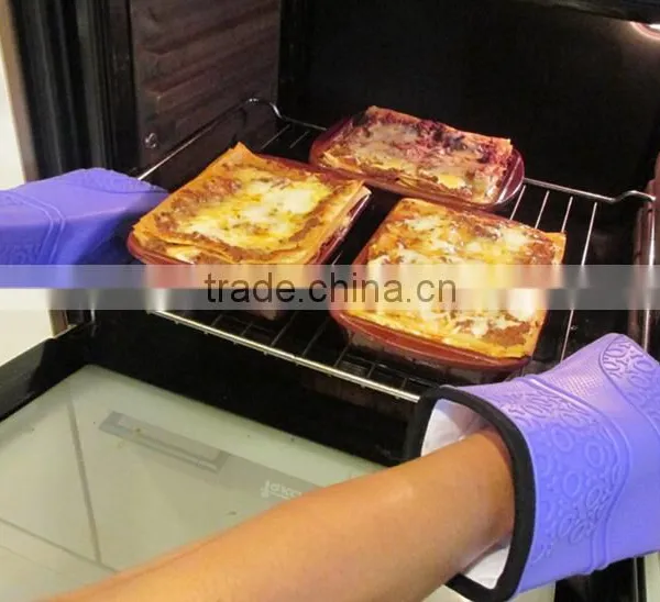Amazon Selling Well BBQ Cooking Gloves Silicone Oven Mitts for Oven Cooking photo-2